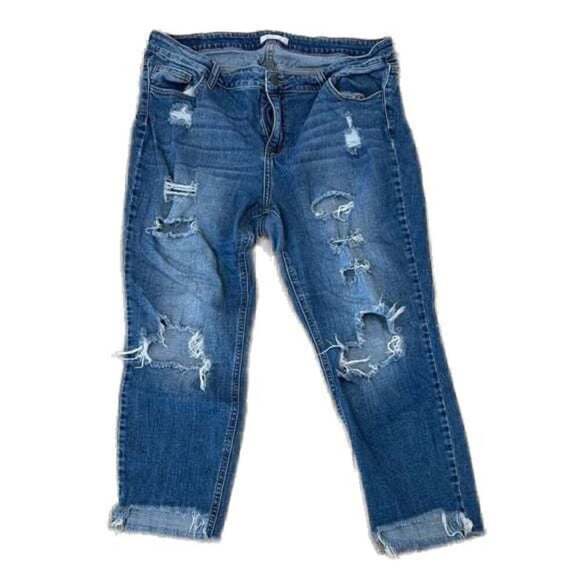 Ms. Cello Denim - Ms. Cello Plus Size High Rise Cropped Skinny Jeans Size 16